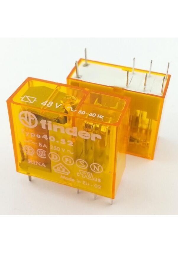 Finder F.40.52.8.048.0000-Minyatür PCB Röle 2 Co-8A Kont 48V AC Pin:-5mm