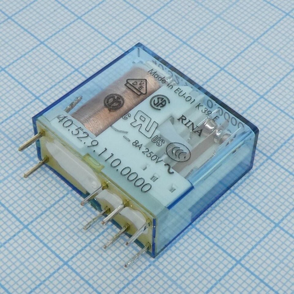 Finder F.40.52.9.110.0000-Minyatür PCB Röle 2 Co-8A Kont 110V DC