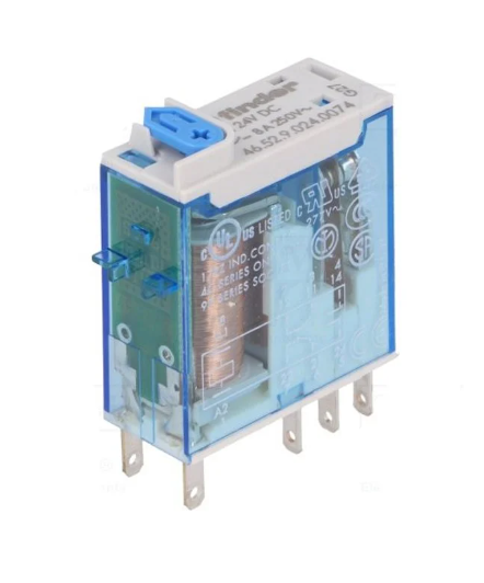 Finder F.46.52.9.024.0074-Soket Tipi Agni 2 Co 8A 24VDC Merk Kilit+ Gösterge+Led