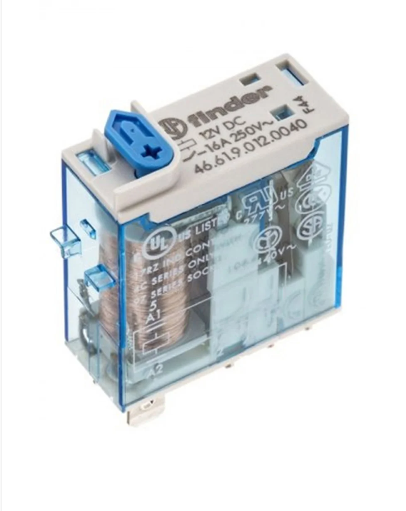 Finder F.46.61.9.012.0040-Soket Tipi Agni 1 Co 16A 12 VDC Merk Kilit+ Gös.