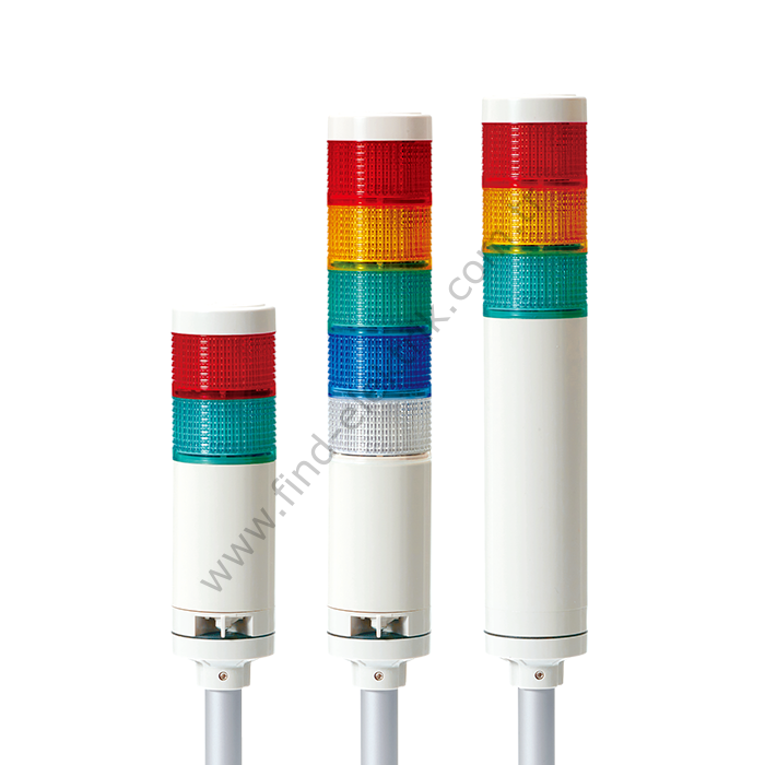 Qlight STG50LF-BZ-2-24-RG İki Katlı 50mm Ledli,Sabit,Flaşör,Buzzer İkaz Kulesi