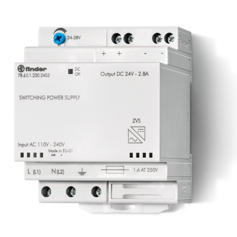 Finder F.78.60.1.230.2403-Güç Kaynağı 60W (24V DC) 110-240 V AC - 4 Module