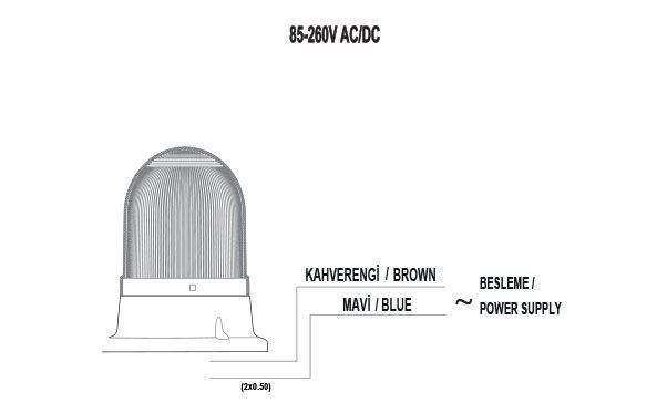 00 Serisi Kafesli Power Led Tepe Lambası 12-24V AC/DC