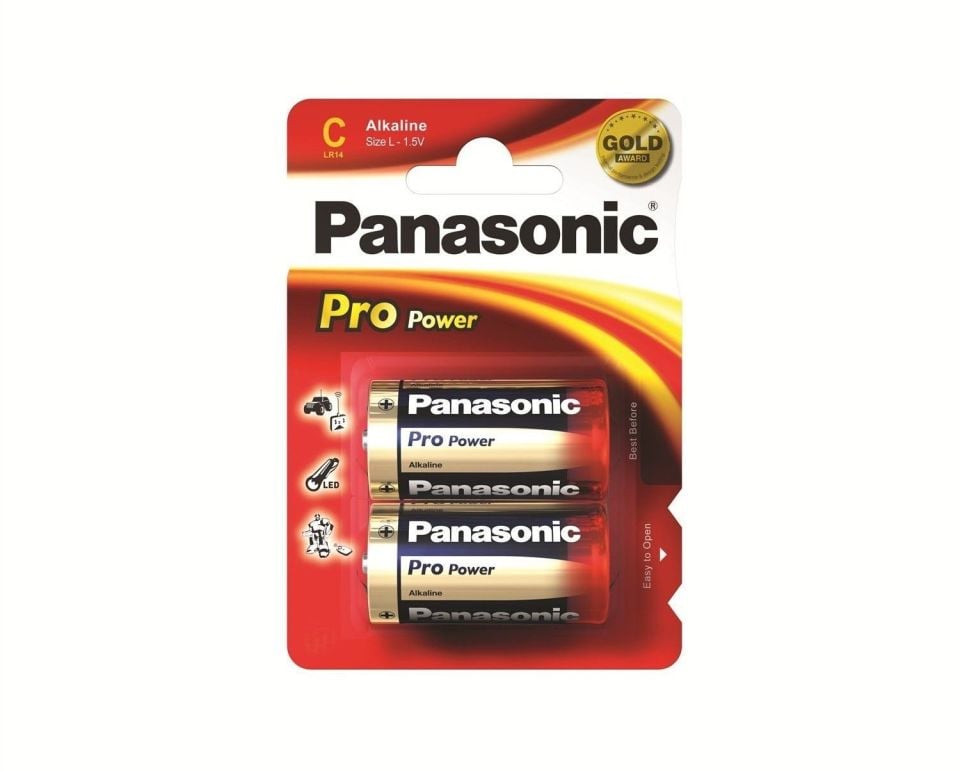 Panasonic LR14PPG/2BP Alkalin Pro Power 1,5V Orta Boy Pil C Size (24'Lü)