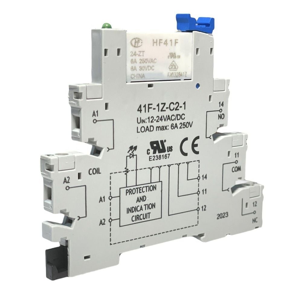 Tense HF-41F-6A Röle + Soket (Vidalı Tk.) (1No) 24V  AC/DC