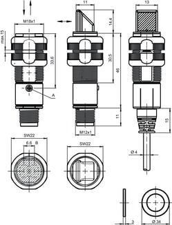 Leuze PRK318B/4P-M12 Reflektörden Yansımalı Kutuplu Fotoelektrik Sensör