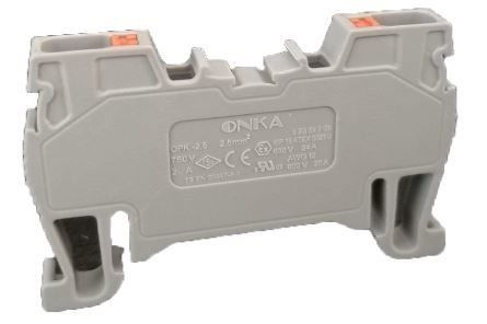 Onka 1020017 Opk 2,5mm² Yay Bağlantılı Ray Klemens Kahverengi
