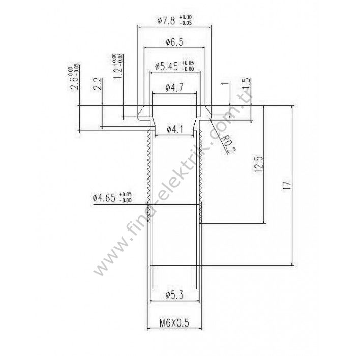 Gerta G6-130-15-Gerta GD 6mm Metal Sinyal Lambası 15cm Kablolu 6-24V Yeşil