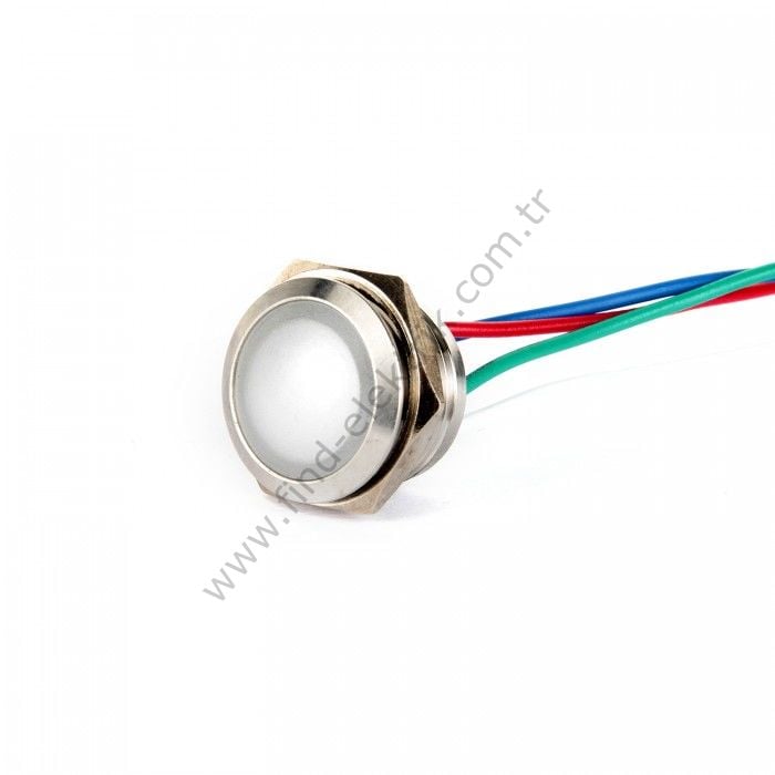 Gerta G16-170LT-RGerta GBD(-) 16mm Metal Sinyal Lambası 15cm Kablolu 6-24V 3 Renk Katot