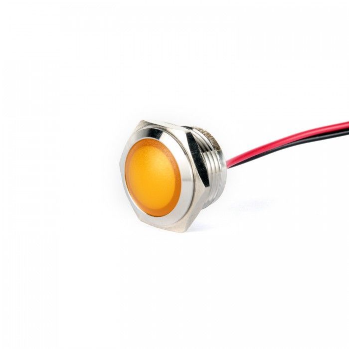 Gerta G16-170LT-YD 16mm Metal Sinyal Lambası 15cm Kablolu 6-24V Sarı