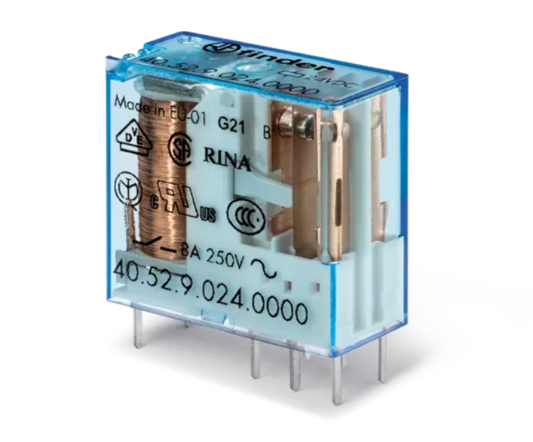 Finder F.40.52 24V DC Minyatür PCB Röle 2 Co-8A Kont Pin:-5mm