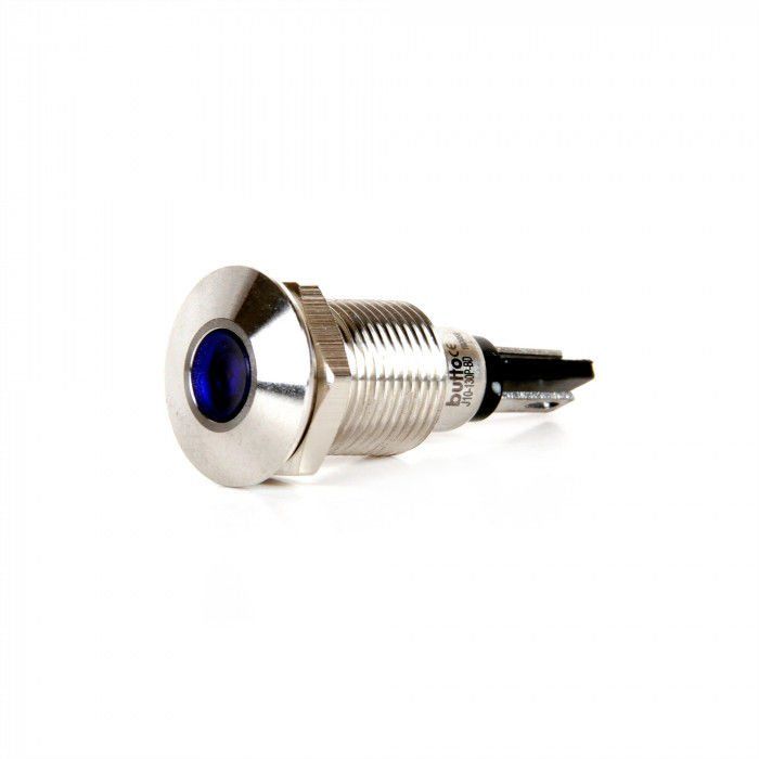 Butto J10-130P-BD 10mm IP67 Metal Sinyal Lambası 6-24VDC Mavi