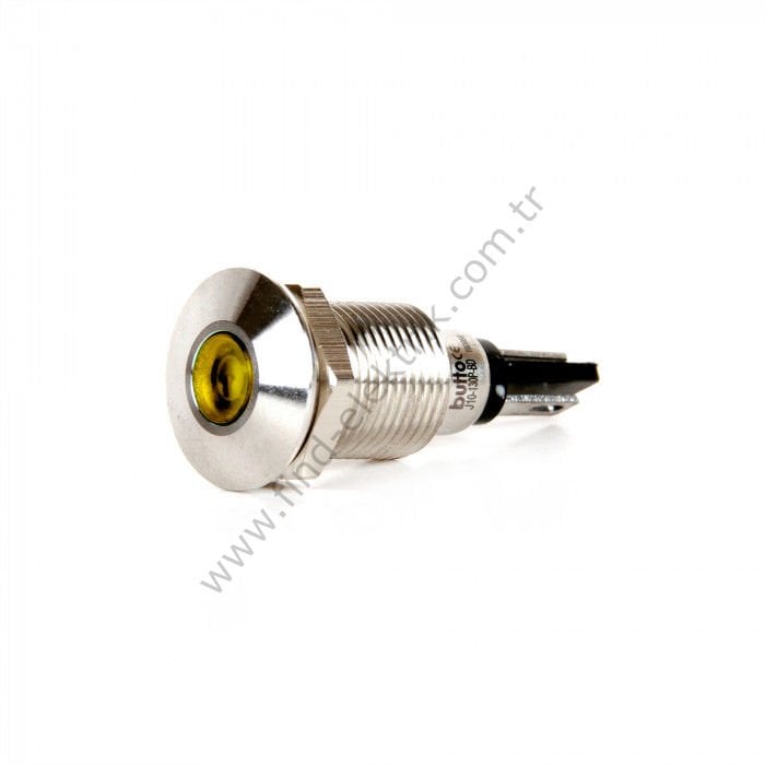 Butto J10-130P-YD 10mm IP67 Metal Sinyal Lambası 6-24VDC Sarı