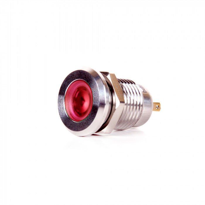 Butto J12-170P-RD 12mm IP67 Metal Sinyal Lambası 6-24VDC Kırmızı
