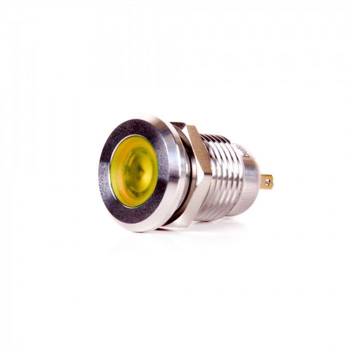 Butto J12-170P-YD 12mm IP67 Metal Sinyal Lambası 6-24VDC Sarı