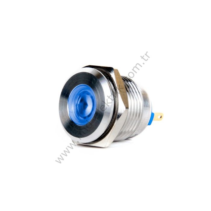 Butto J16-170P-BA2 16mm IP67 Metal Sinyal Lambası 220VAC Mavi