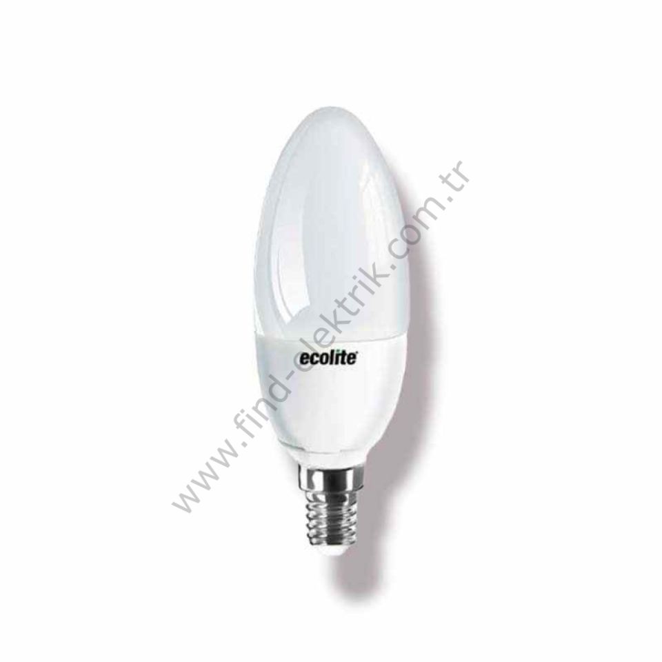 Ecolite C37.7,5W.65K Led Candle Ampul : 220V -OPAL Cam -
810 Lümen 15.000 Saat Ömür Beyaz Işık E14 Duy