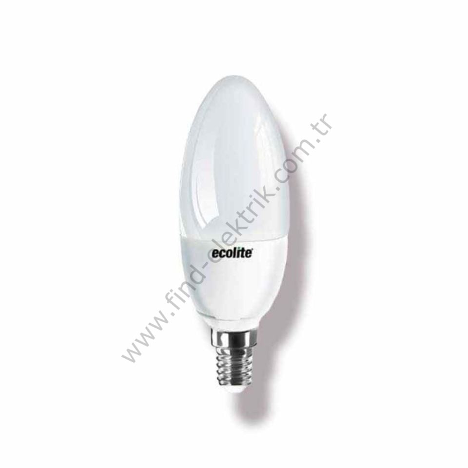 Ecolite C37.7,5W.30K Led Candle Ampul : 220V -OPAL Cam -
750 Lümen 15.000 Saat Ömür Günışığı E14 Duy