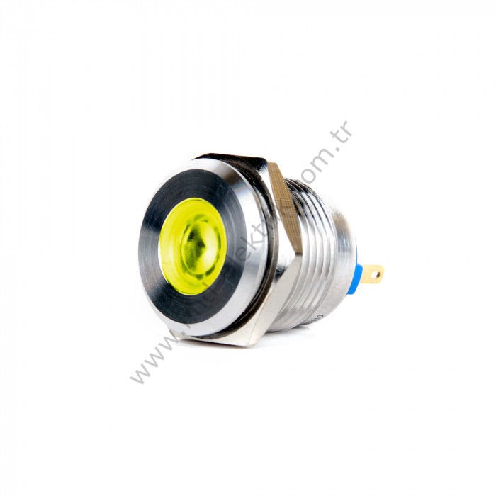 Butto J16-170P-YA2 16mm IP67 Metal Sinyal Lambası 220VAC Sarı