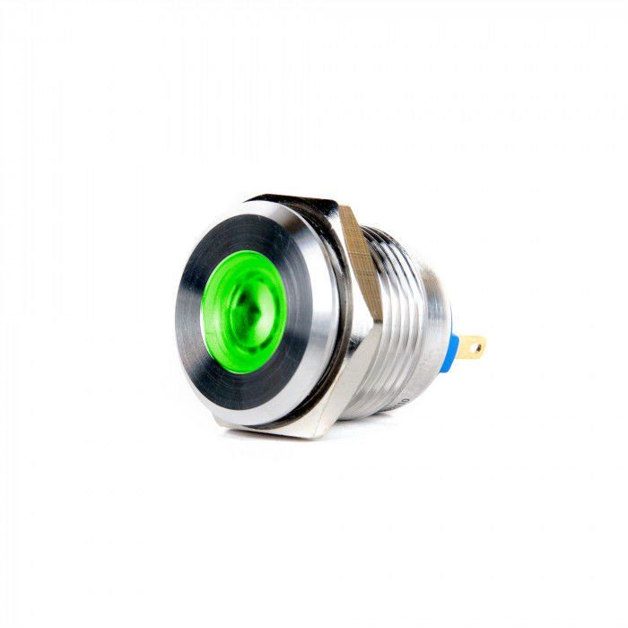 Butto J16-170P-GD 16mm IP67 Metal Sinyal Lambası 6-24VDC Yeşil