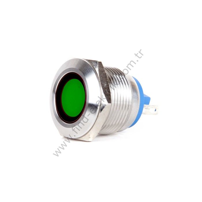 Butto J19-170P-GA2 19mm IP67 Metal Sinyal Lambası 220VAC Yeşil