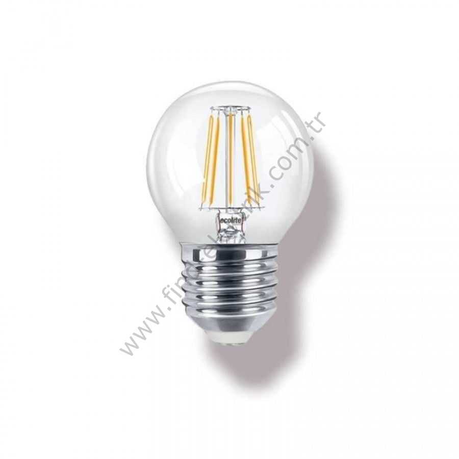 Ecolite G45.Fl.4W.65K Led Fılament G45 Ampul : 220V - Şeffaf Cam - 470 Lümen 15.000 Saat Ömür-Beyaz Işık-E27