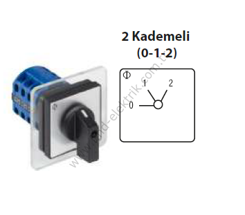 Kraus&Naimer CA10/A280 20A 48X48mm Trifaze Sıfırlı 2 Kademeli Şalter
