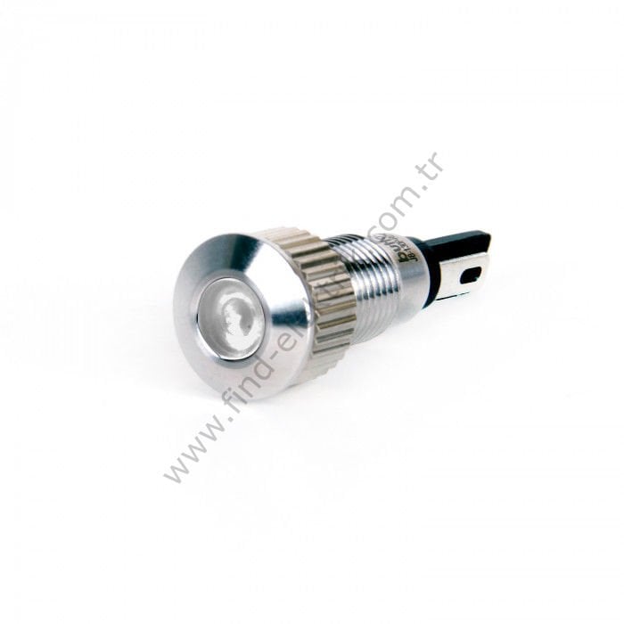 Butto J8-130P-WA2 8mm IP67 Metal Sinyal Lambası 220VAC Beyaz