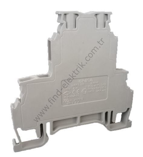 Onka 1010333 Mrk 2,5mm² İki Katlı Vida Bağlantılı Ray Klemens Krem Rengi