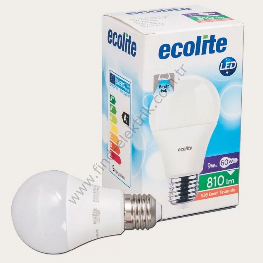 Ecolite A60.9W.65K Ecolıte Led Classıc- A60 9W E27 6500K (Beyaz Işık)