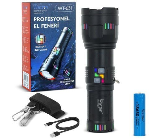 Watton WT-631 Lazer Etkili Profesyonel 30.000 Lümen El Feneri