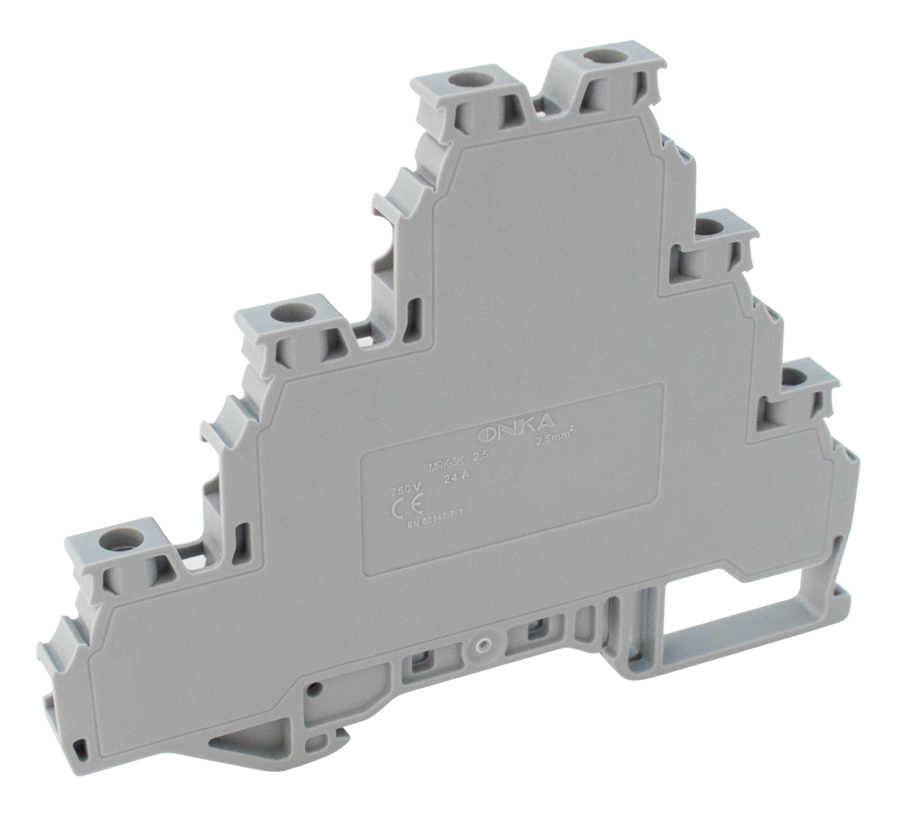 Onka 1010428 Mrk 2,5mm² Üç Katlı Vida Bağlantılı Ray Klemens Mavi Renk