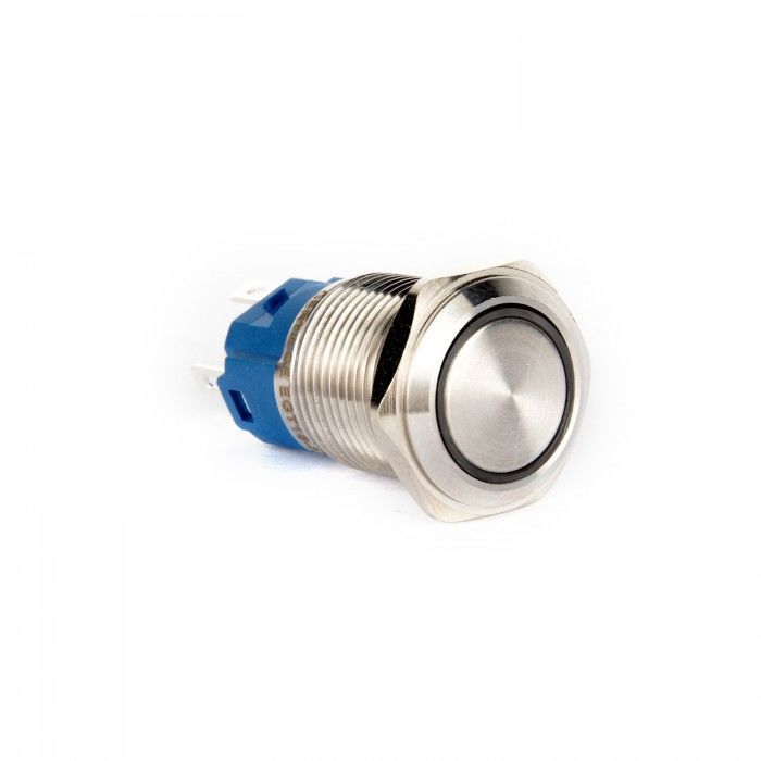 Gerta EGT22-271-GD 22mm Düz Yaylı Yeşil Işıklı Metal Buton 6-24V AC/DC
