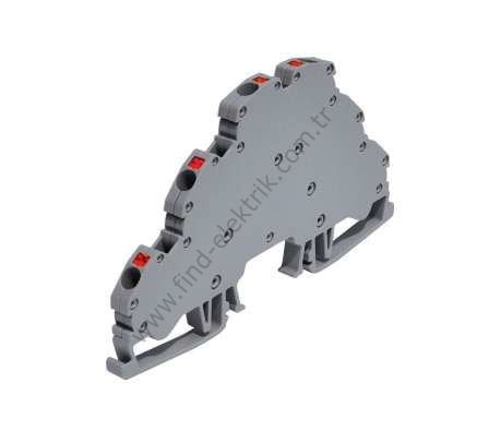 Onka 1020160 Opk 3- 2,5mm² Yay Bağlantılı Üç Katlı Ray Klemens Kırmızı Renk