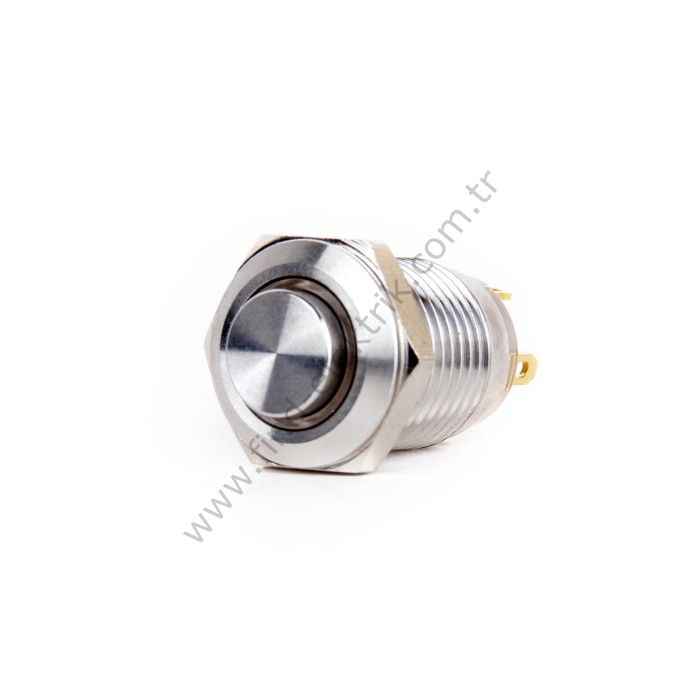 Butto J12-261-YD 12mm Metal Sarı LED Işıklı Yaylı Buton 6-24V DC