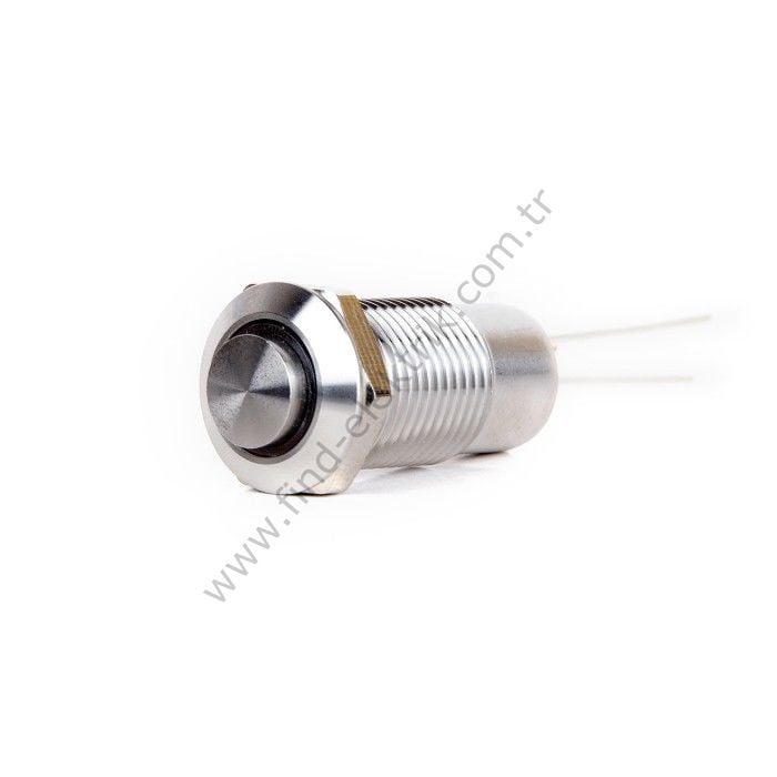 Butto J12-361-BD 12mm Metal Mavi LED Işıklı Kalıcı Buton 6-24V DC