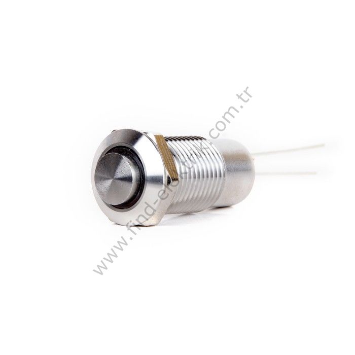 Butto J12-361-GD 12mm Metal Yeşil LED Işıklı Kalıcı Buton 6-24V DC